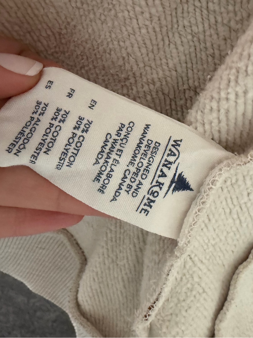 Wanakome Cream White Asymmetrical Zip Hoodie Women’s Small Cozy Fleece Hood S - Picture 10 of 10
